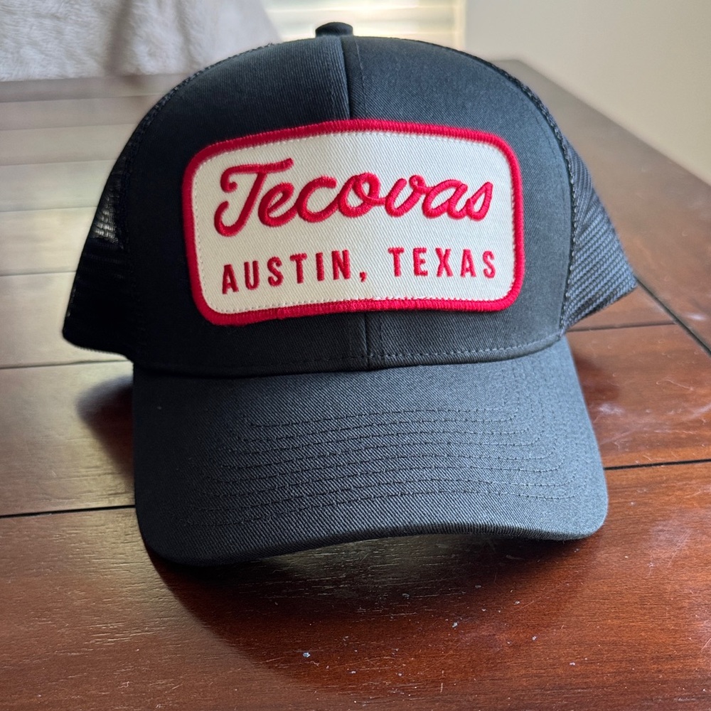 Tecovas Black Cap with Red Logo